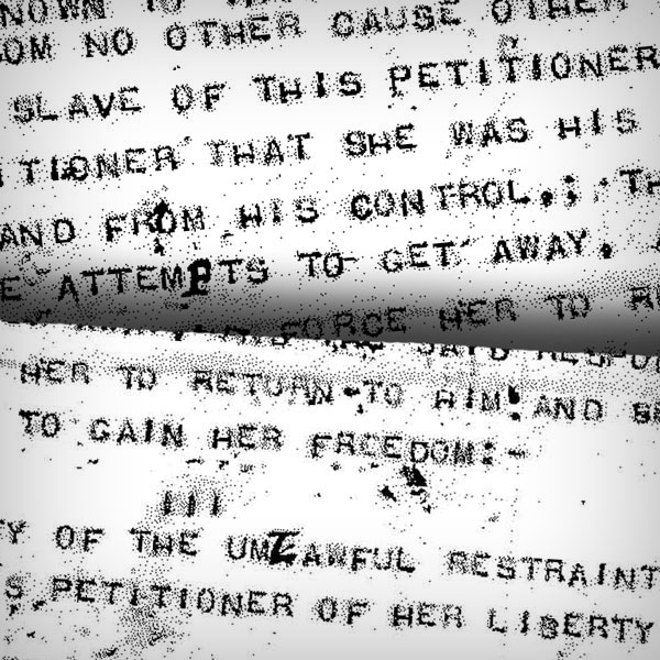 Document clippings with key phrases from Fannie Fowle's case - 'slave of this petitioner,' 'attempts to get away', 'gain her freedom', and 'unlawful restraint'. Links to Explore Cases.